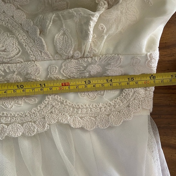 Rabbit Rabbit Designs Dress Ivory Lace Knit Lined Stretch Pullover Sleeveless 16 - Picture 9 of 10